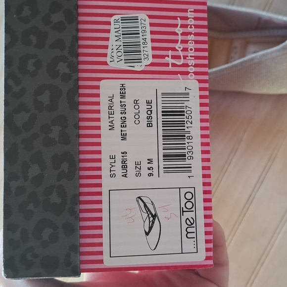 NWT ME Too Aubri Sustainable Mesh Metallic Gold Bisque Ballet Flats - Picture 10 of 10